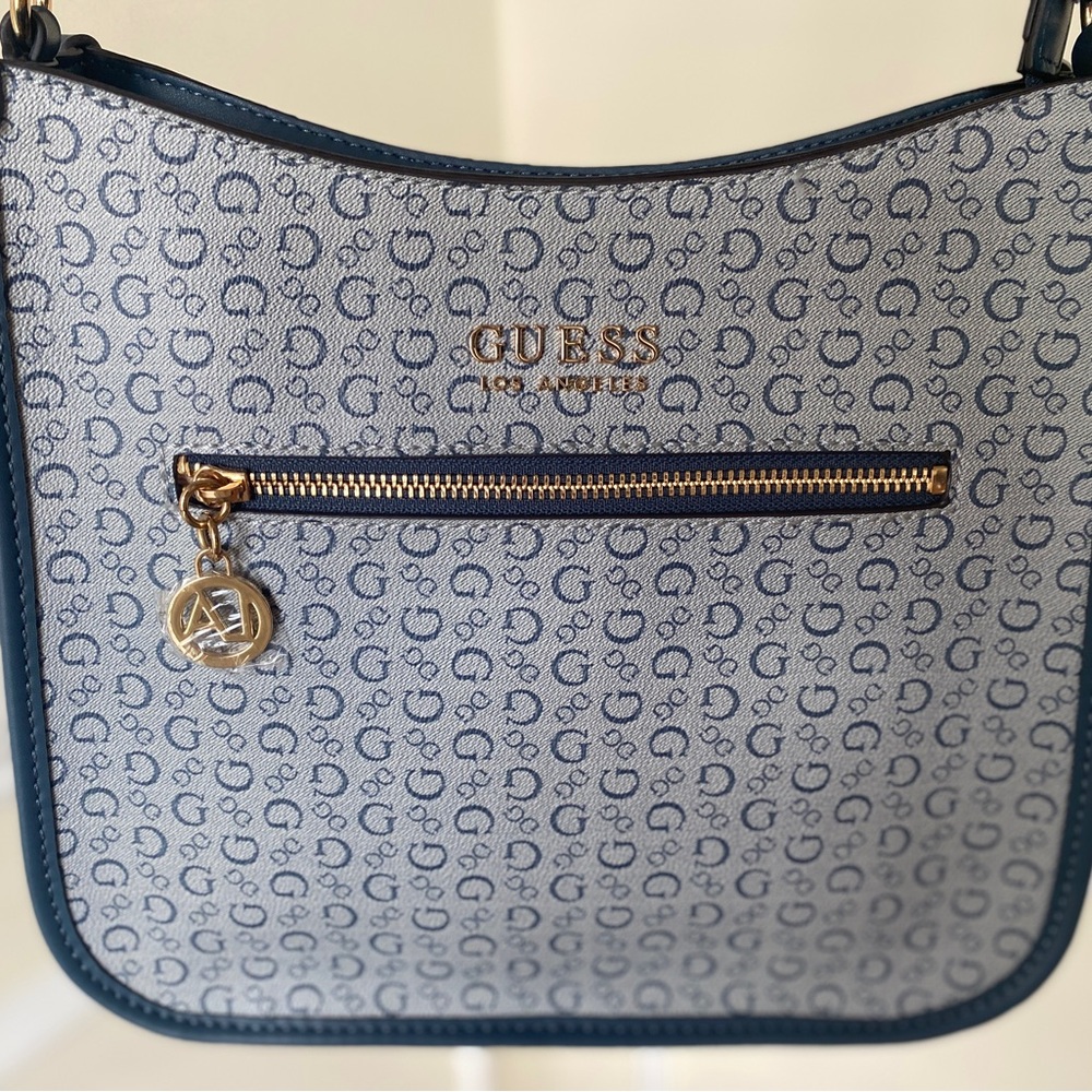 NEW GUESS Blue Patterned Women's Bag